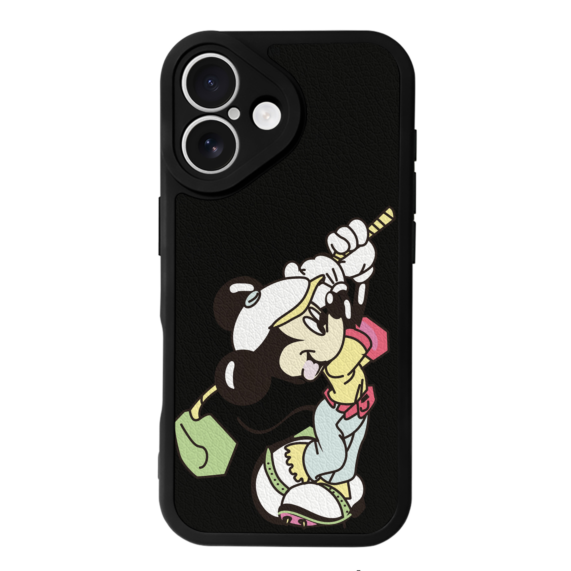 （画像用） ミッキーマウス Mickey Mouse 【iPhone 16シリーズ対応】シリコンスマホケース（レザー調） 材質：シリコン